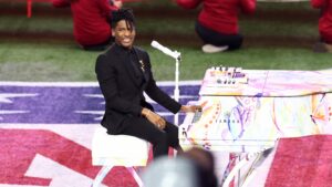 Jon Batiste’s Tribute To His Wife During Super Bowl National Anthem Performance Will Make You Emotional