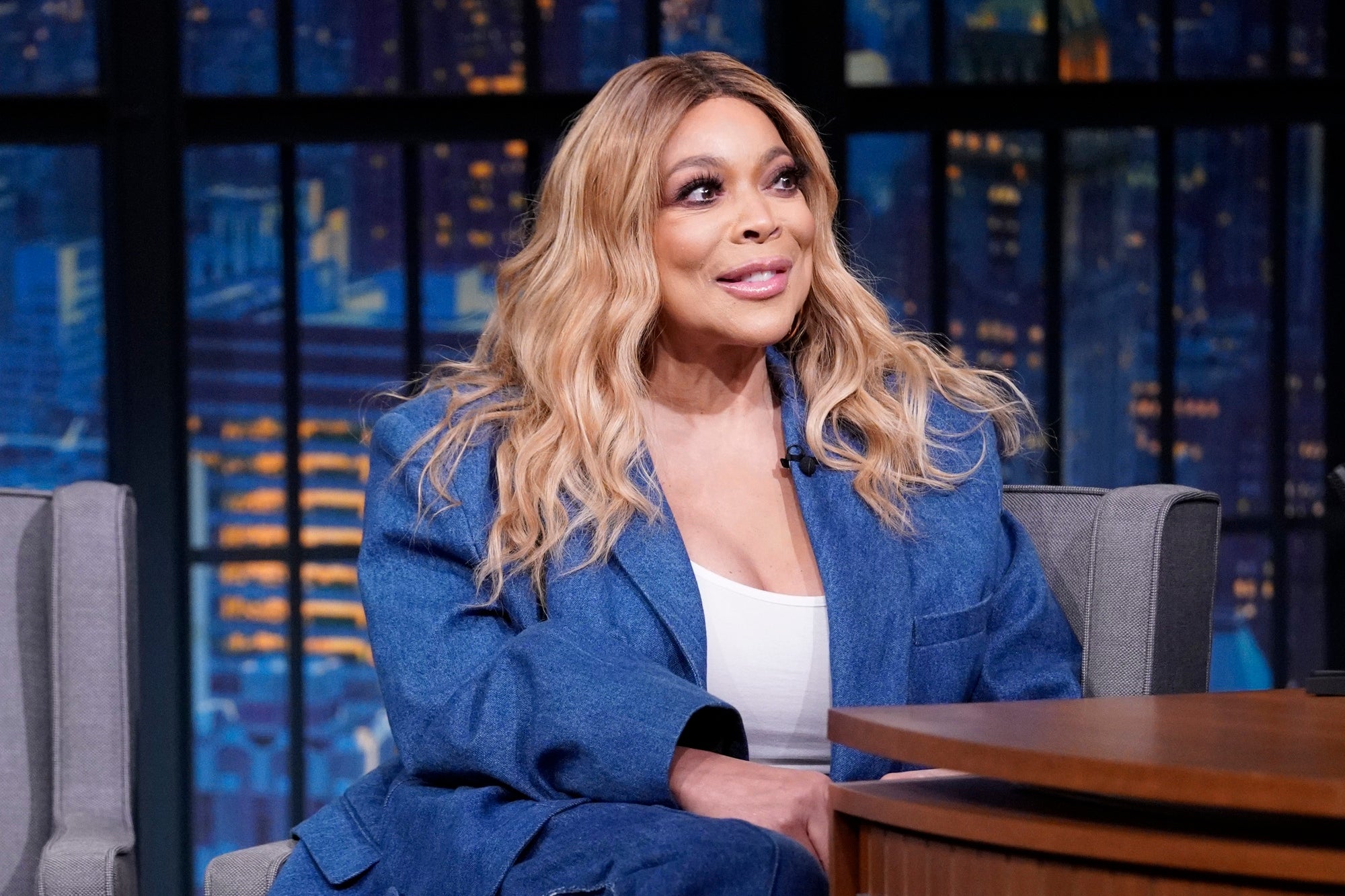 LATE NIGHT WITH SETH MEYERS — Episode 1160A — Pictured: Wendy Williams during an interview with host Seth Meyers on June 15, 2021. Photo: Getty Images Lloyd Bishop/NBC/NBCU Photo Bank
