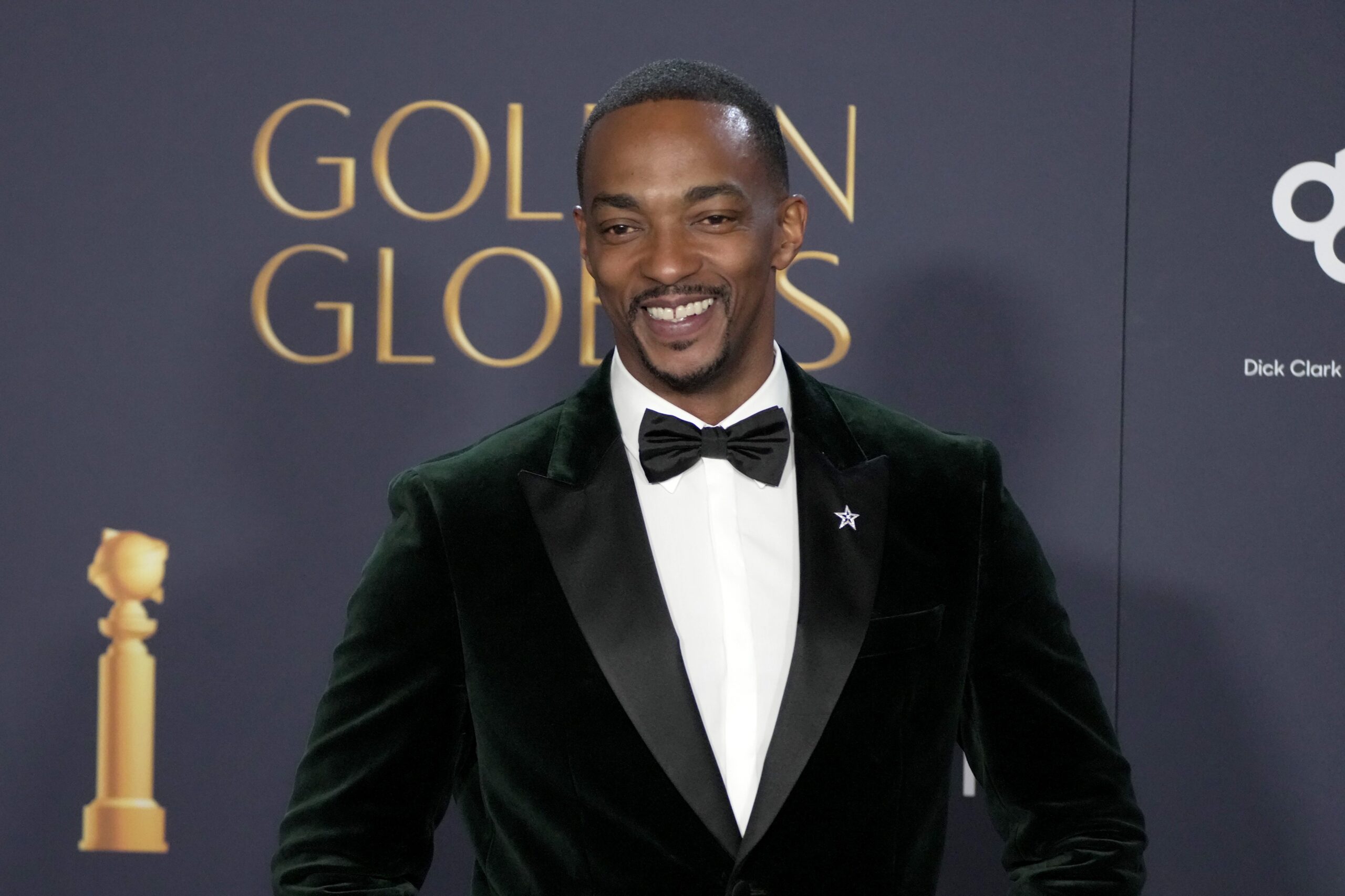 Anthony Mackie poses in the press room at the 82nd Annual Golden Globe Awards at The Beverly Hilton on January 05, 2025 in Beverly Hills, California. Photo: Getty Images Jeff Kravitz/FilmMagic
