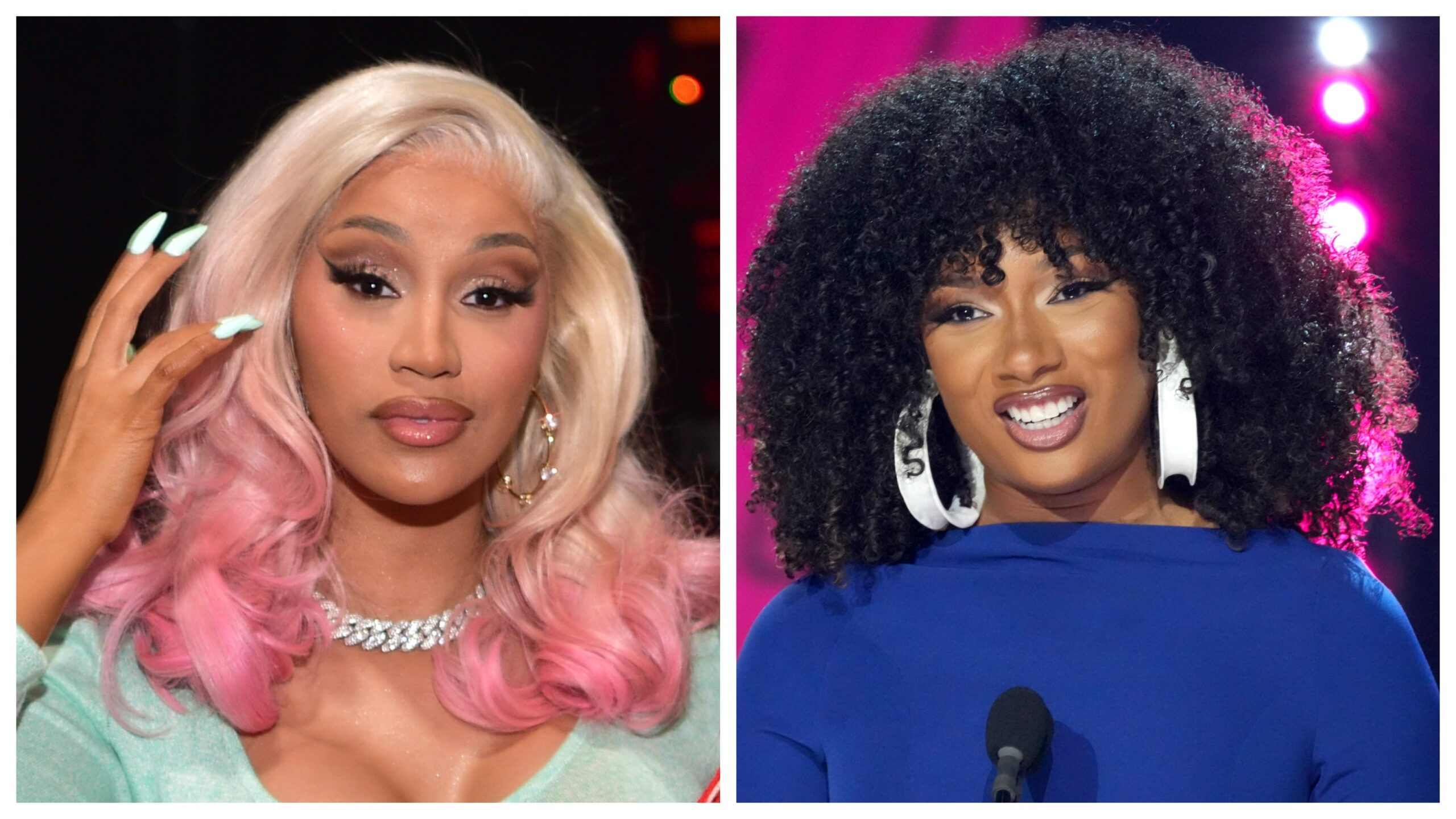 Cardi B., left; Megan Thee Stallion. Photo: Getty Images Prince Williams/WireImage; Jeff Kravitz for CMT