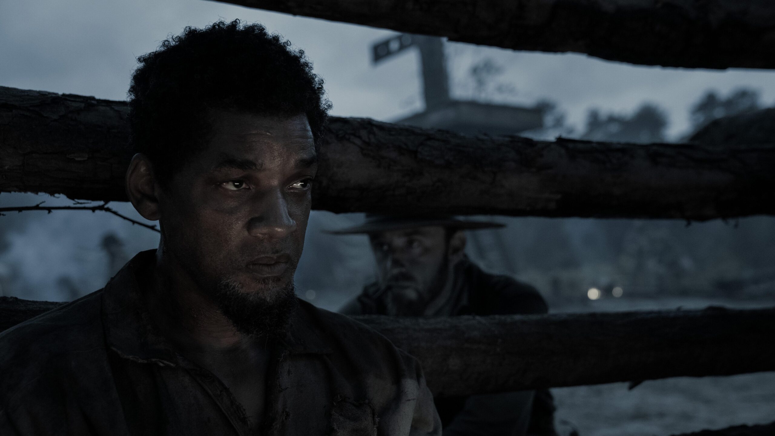 Will Smith, left; Ben Foster in a still from Emancipation. Photo: Courtesy of AppleTV+