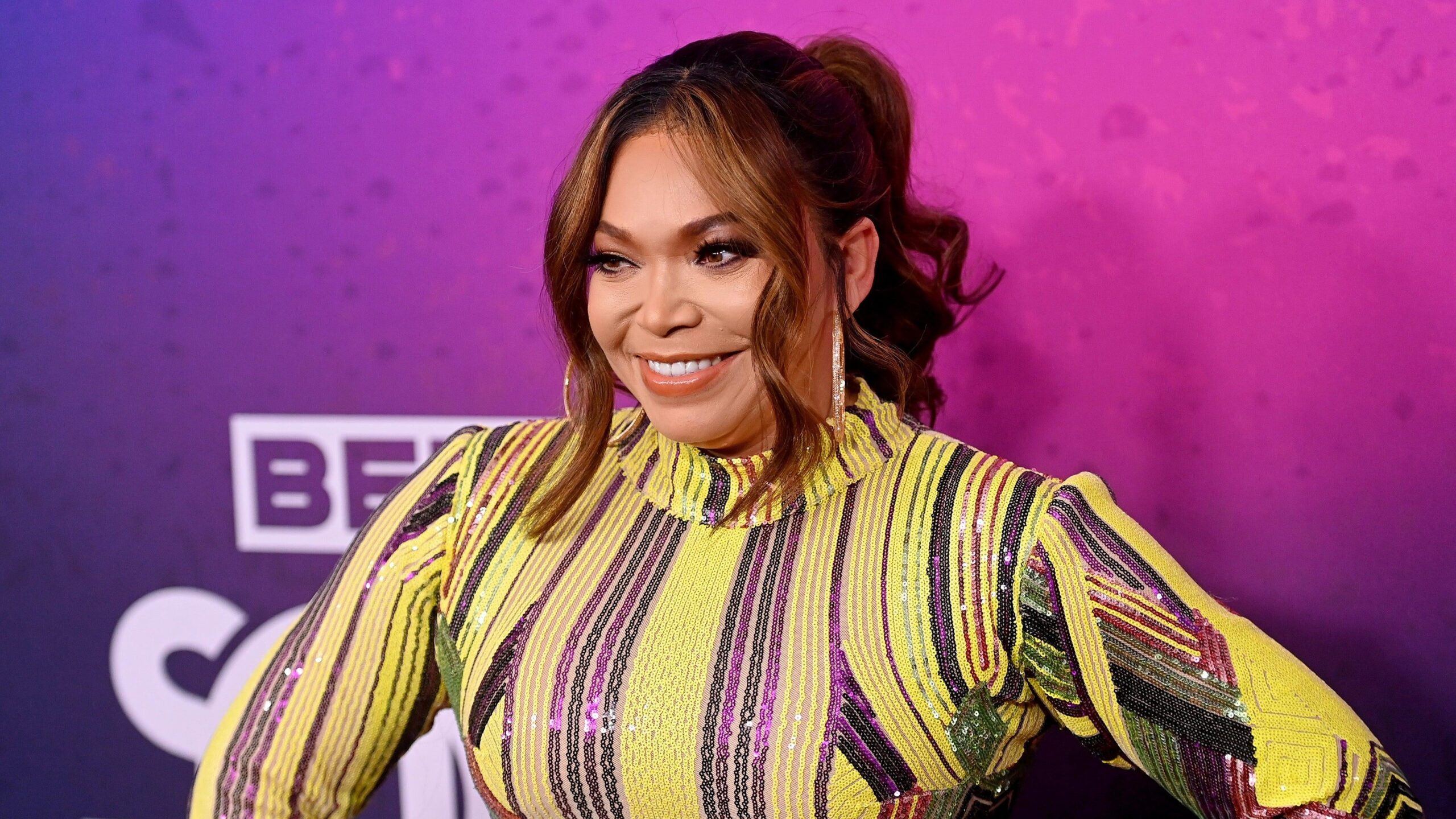 Tisha Campbell attends The “2021 Soul Train Awards” Presented By BET at The Apollo Theater on November 20, 2021 in New York City. Photo: Getty Images Paras Griffin for BET