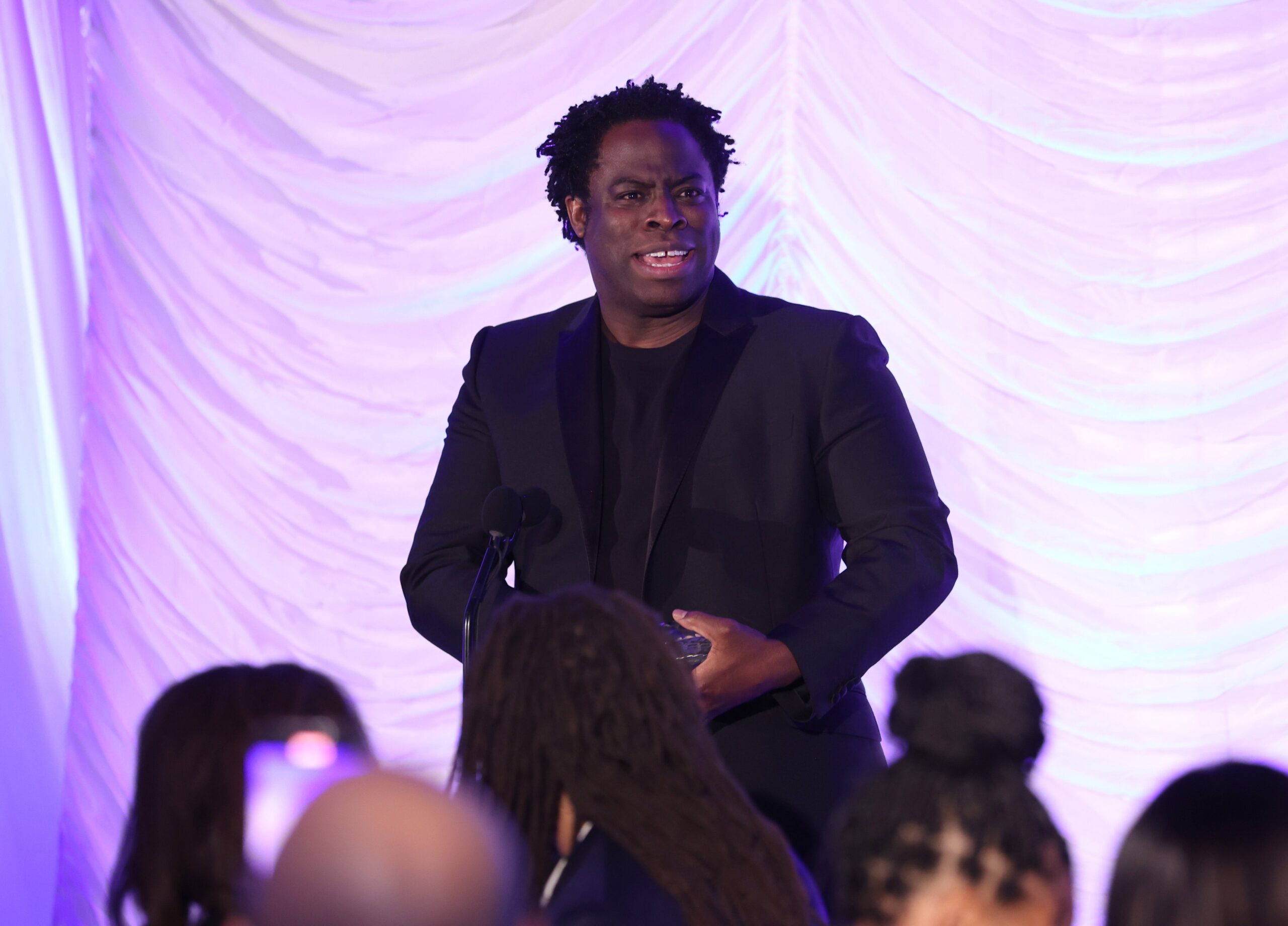 Jeymes Samuel speaks onstage at the 13th Annual African American Film Critics (AAFCA) Film Honors at SLS Hotel, a Luxury Collection Hotel, in Beverly Hills, on March 02, 2022 in Los Angeles, California. (Photo by Rich Fury/Getty Images) Photo: Getty Images Rich Fury