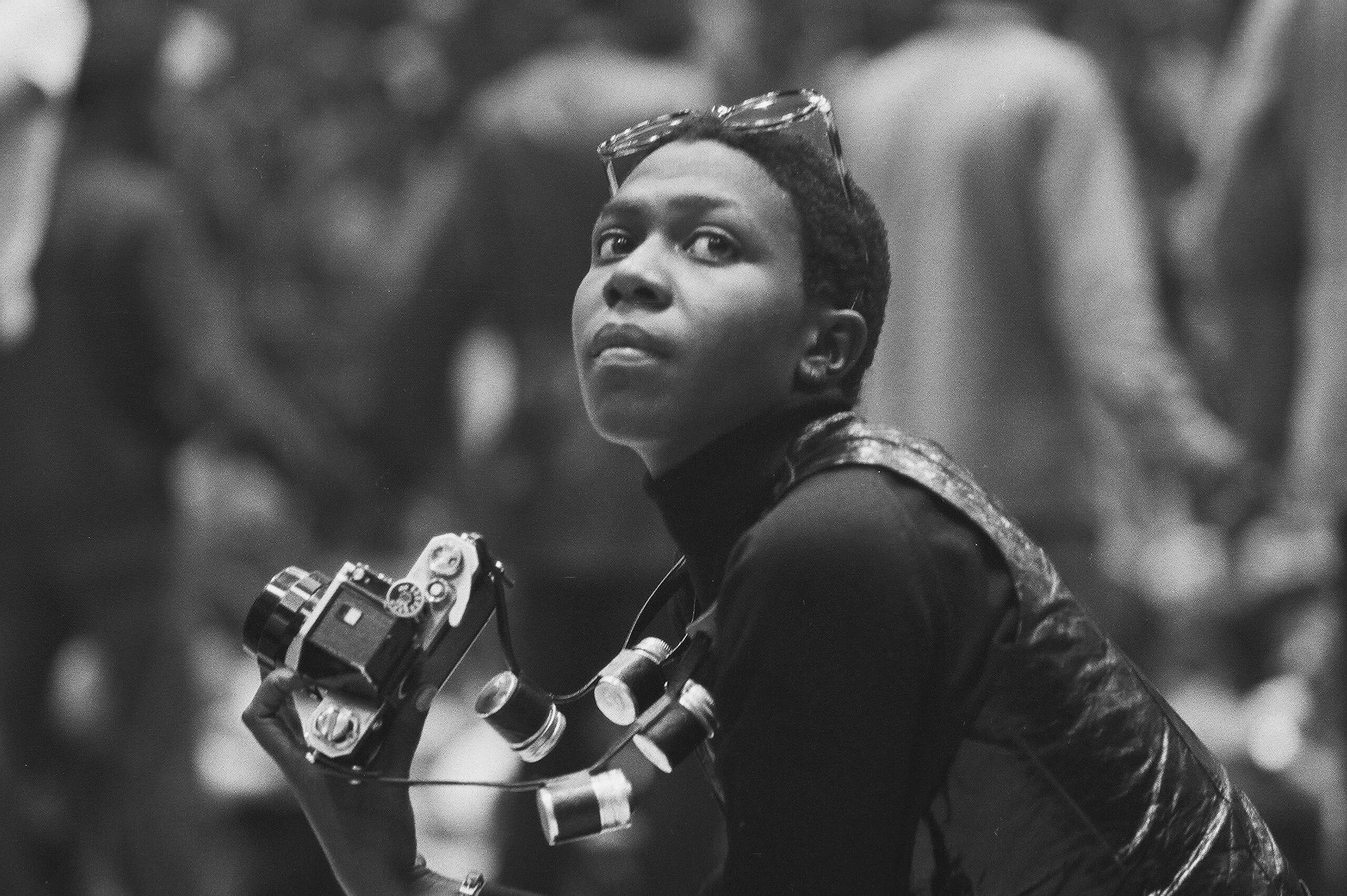 Political & social activist and Black Panther member Afeni Shakur (right) holds a camera as she attends a session of the Revolutionary People’s Constitutional Convention, Philadelphia, Pennsylvania, between September 4 and 7, 1970. The convention was organized by the Black Panther Party to draft a new Constitution of the United States and unify factions of the radical left. (Photo by David Fenton/Getty Images) Photo: Getty Images David Fenton