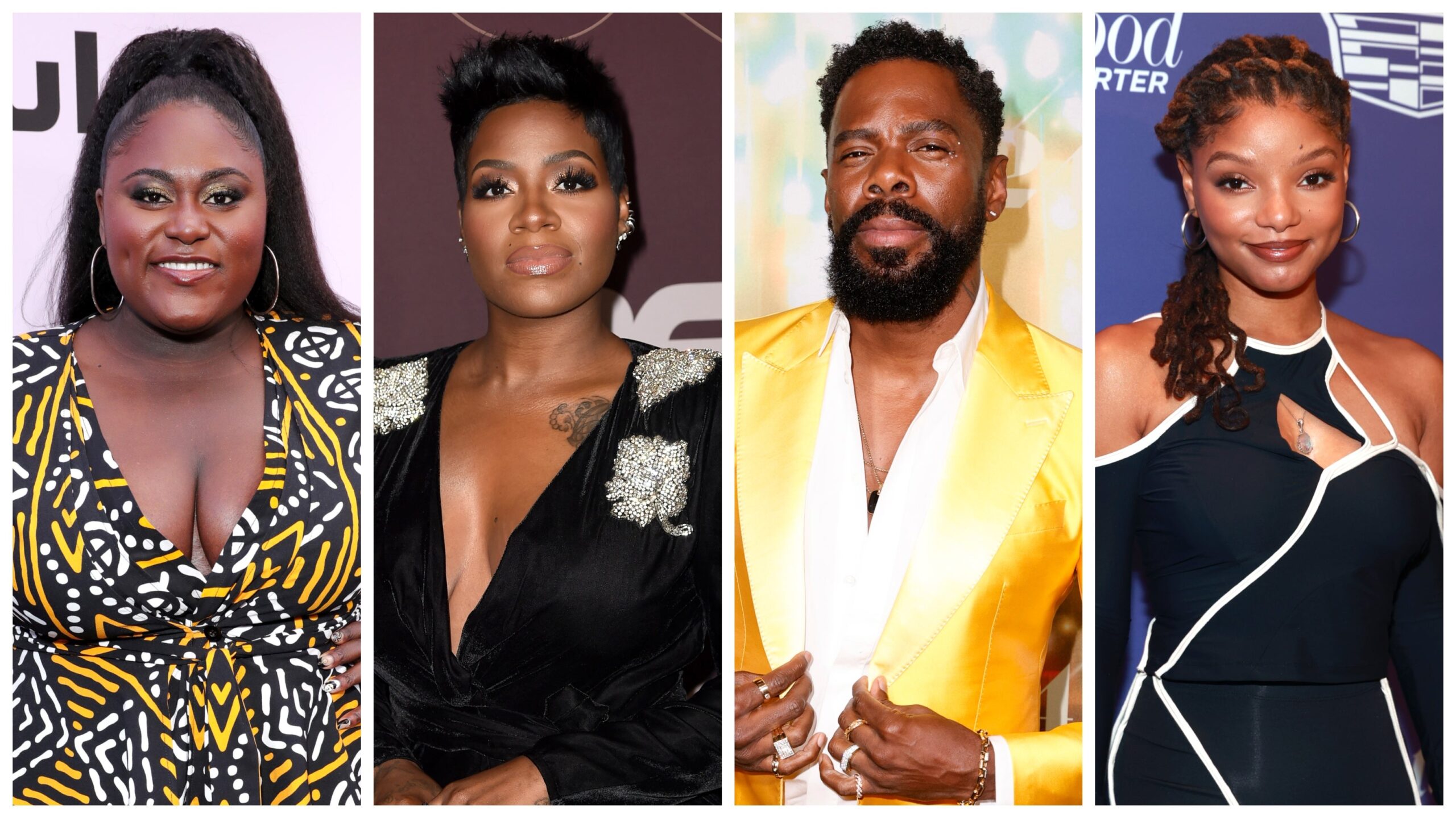 Danielle Brooks, left; Fantasia Taylor, Colman Domingo, Halle Bailey. Photo: Getty Images Leon Bennett for ESSENCE/Kevin Winter/Frazer Harrison/Matt Winkelmeyer for The Hollywood Reporter