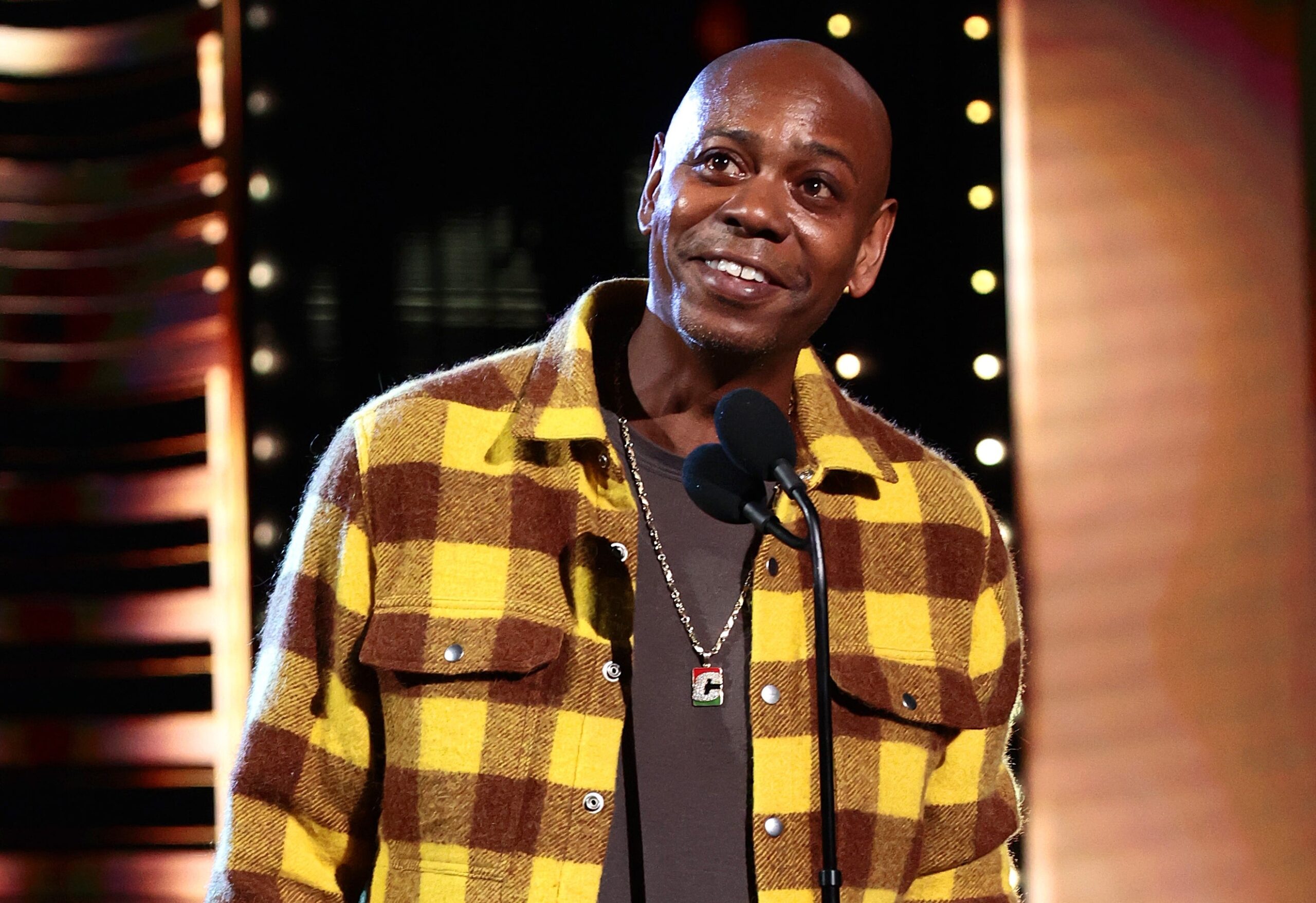 Dave Chappelle speaks onstage during the 36th Annual Rock & Roll Hall Of Fame Induction Ceremony on October 30, 2021 in Cleveland, Ohio. Photo: Getty Images Dimitrios Kambouris for The Rock and Roll Hall of Fame