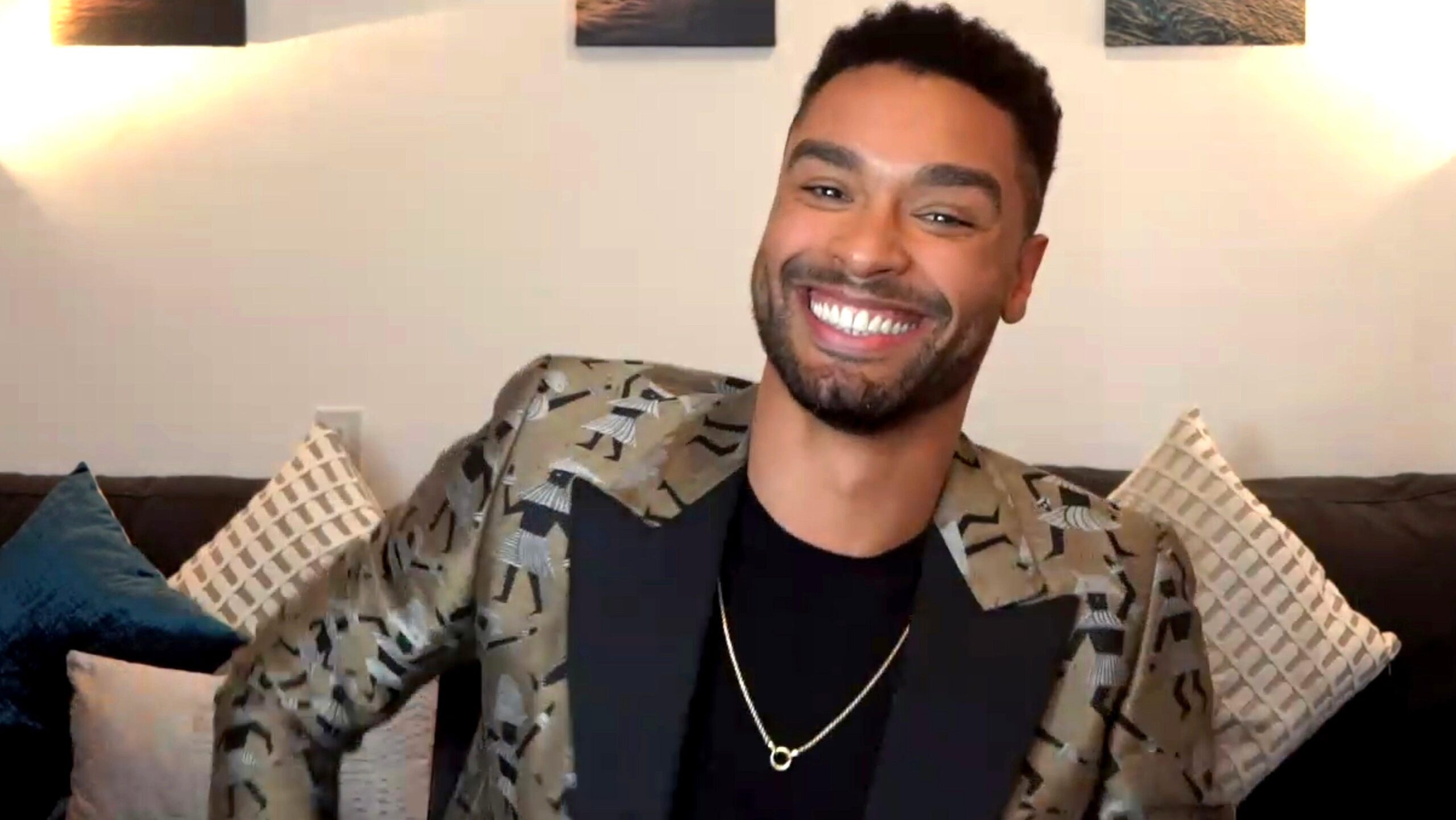 Regé-Jean Page in a screengrab as he speaks at the 52nd NAACP Image Awards Virtual Press Conference on March 27, 2021 in Various Cities. Photo: Getty Images Getty Images for NAACP Image Awards