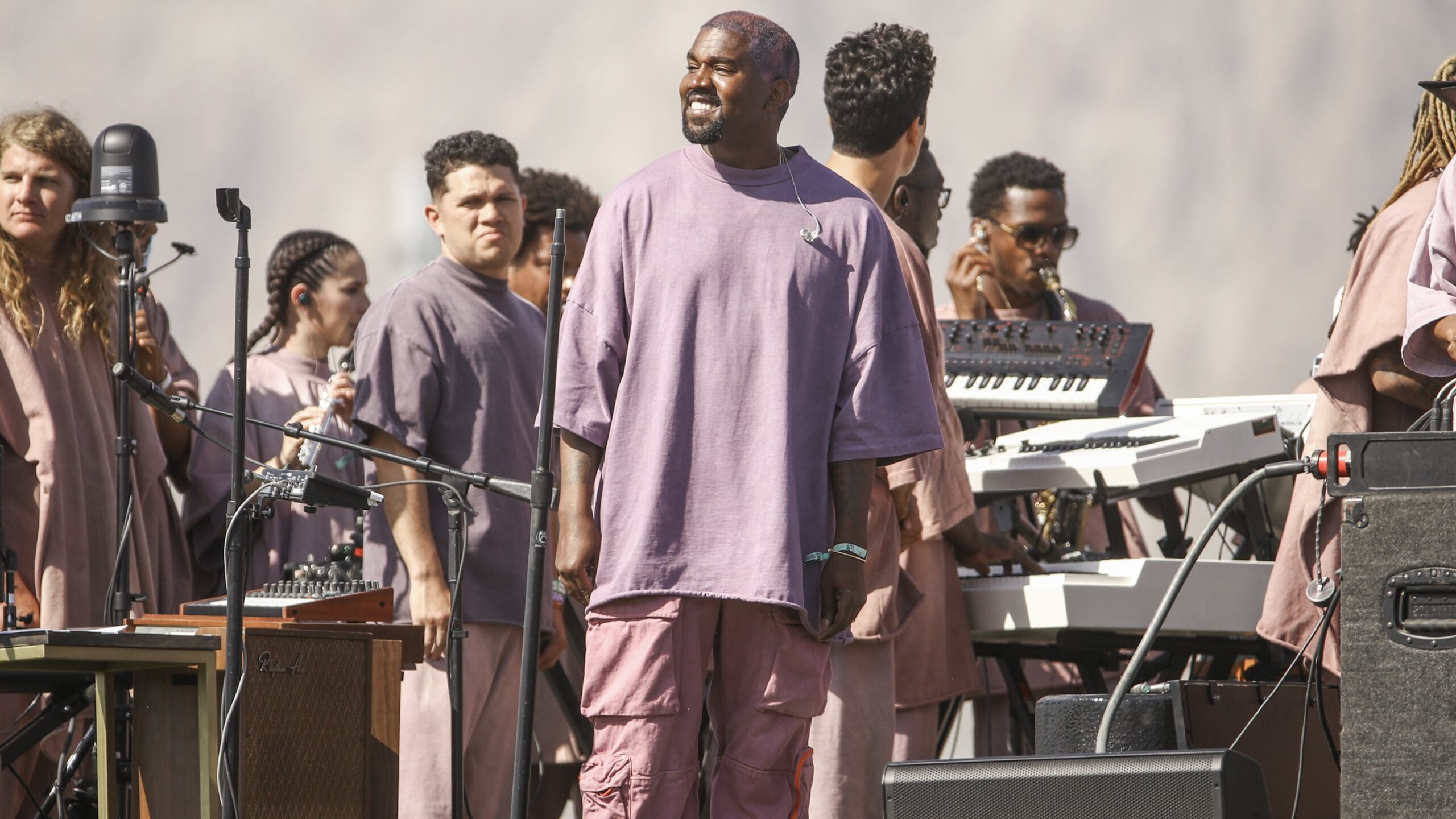 Kanye West performs Sunday Service during the 2019 Coachella Valley Music And Arts Festival on April 21, 2019 in Indio, California. Photo: Getty Images for Coachella Rich Fury